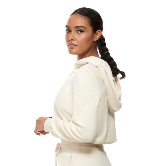 True Religion Velvet Cropped Pullover Sweatshirt Hoodie | Large - Picture 2 of 8